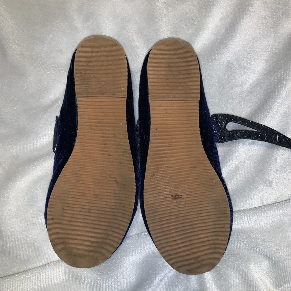 Mini Boden Midnight Blue Velvet Mary Jane’s Dress Shoes size 33 1.5 Christmas